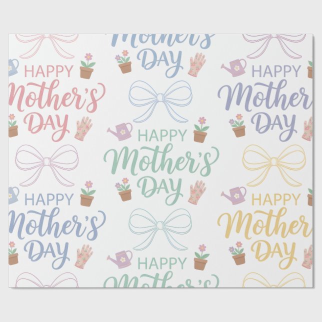 Papier Cadeau-Joyeuse Fête des Mères Papier Cadeau (Plat)