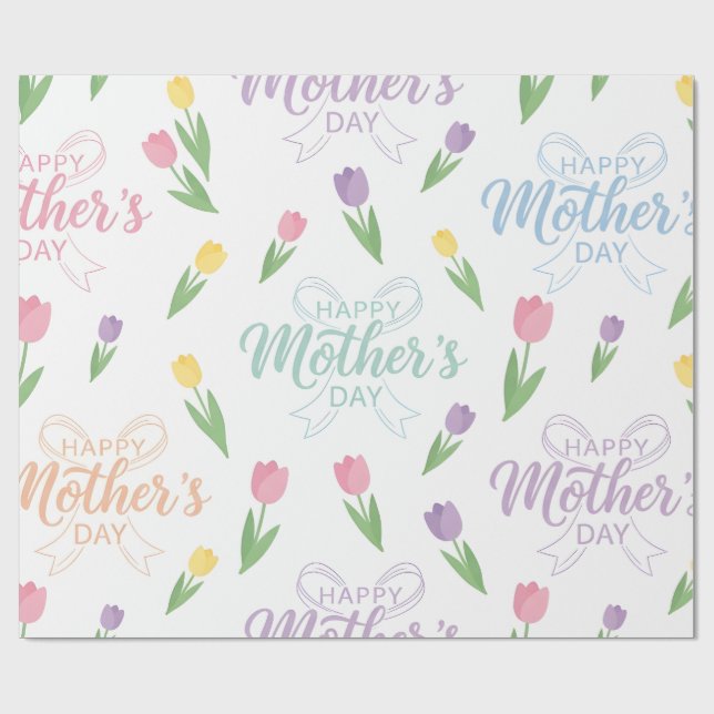 Papier Cadeau-Joyeuse Fête des Mères Papier Cadeau (Plat)