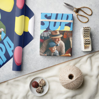 Papier Cadeau Joyeuse fête des pères espagnol Super Papá