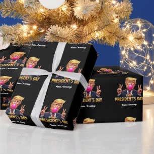 Papier Cadeau Joyeuse fête des Présidents Célébrez le Patriotism