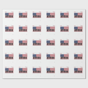 Papier Cadeau Joyeuse fête des vétérans Drapeau Silhouette Vecto