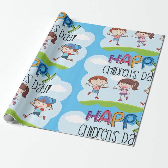 Papier Cadeau Joyeuse Journée des enfants (Déroulé)
