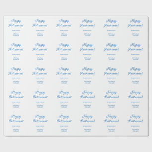 Papier Cadeau Joyeuse retraite bleue années de service nom paste