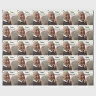 Papier Cadeau Joyeuse retraite nom à ajouter photo années de ser