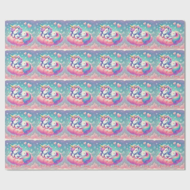 Papier Cadeau Joyeuse Saint-Valentin (Plat)