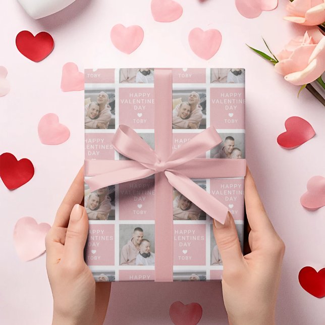 Papier Cadeau Joyeuse Saint-Valentin | 2 vacances photo (Créateur téléchargé)
