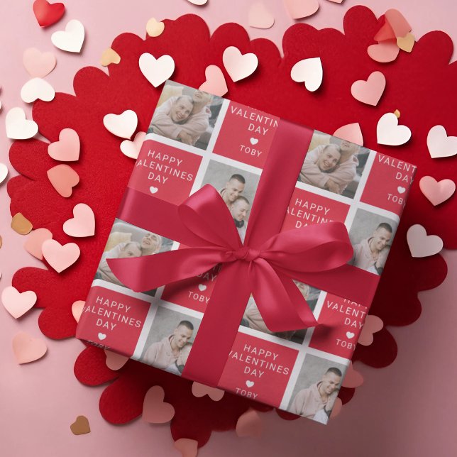 Papier Cadeau Joyeuse Saint-Valentin | 2 vacances photo (Créateur téléchargé)