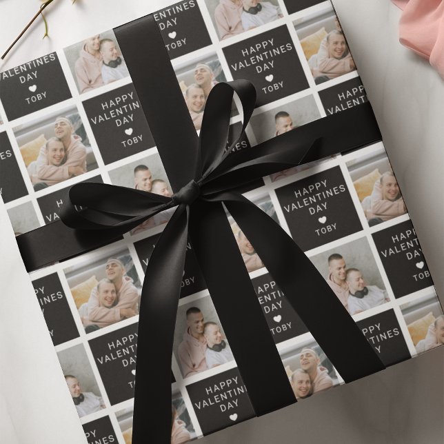 Papier Cadeau Joyeuse Saint-Valentin | 2 vacances photo (Créateur téléchargé)