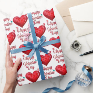 Papier Cadeau Joyeuse Saint-Valentin mignonne