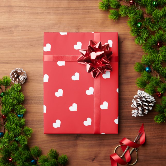 Papier Cadeau Joyeuse Saint-Valentin Moderne Motif d'Amour (Cadeau de vacances)