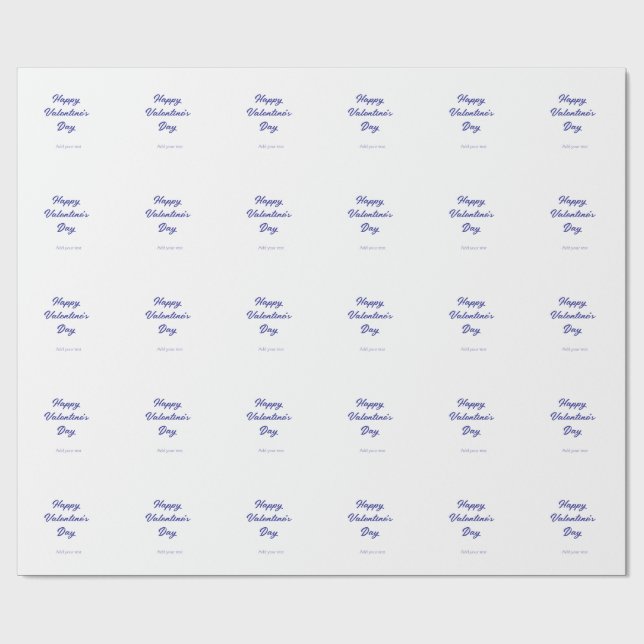 Papier Cadeau Joyeuse Saint-Valentin violet nom ajouter un messa (Plat)