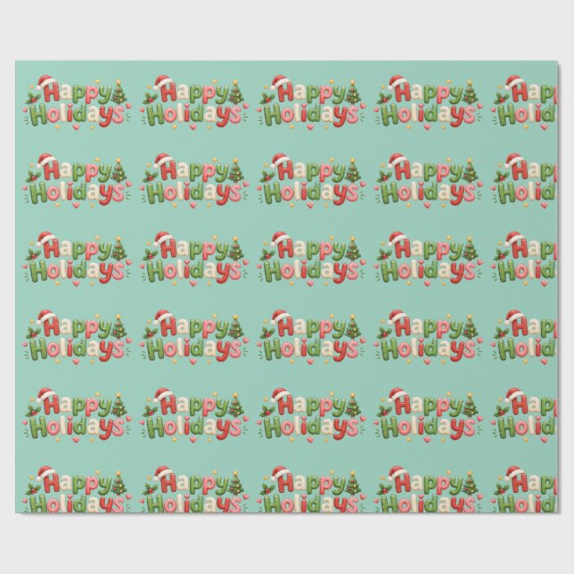 Papier cadeau Joyeuses Fêtes (Plat)