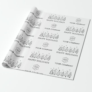 Papier Cadeau Joyeuses Fêtes Entreprise sur mesure Logo