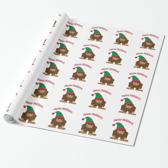 Papier Cadeau Joyeuses fêtes ! Noël Bigfoot (Déroulé)