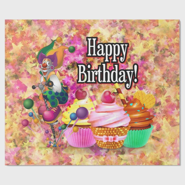 Papier Cadeau Joyeuses options d'anniversaire 1 papier d'envelop (Plat)