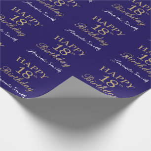 Papier Cadeau Joyeux 18e anniversaire Parties scintillant d'or e