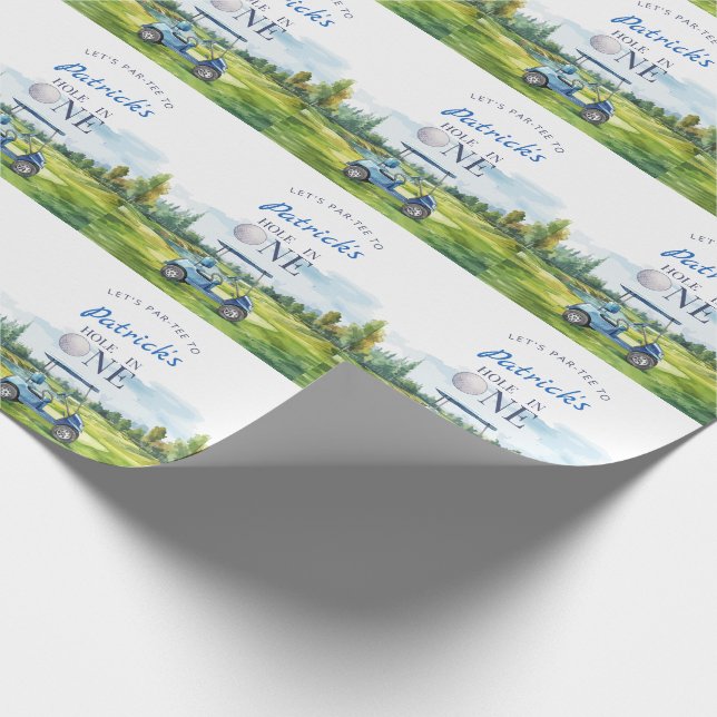 Papier Cadeau Joyeux 1er anniversaire de golf Hole In One  (Coin)