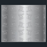 Papier Cadeau "Joyeux 25ème anniversaire de Mariage" Fond d'arge<br><div class="desc">Image miroir amusante de "Joyeux 25ème anniversaire de Mariage" sur un dégradé gris et arrière - plan argenté. J'ai conçu cet emballage pour correspondre à ma collection d'objets de fête du 25e anniversaire de Mariage d'argent que vous trouverez dans ma boutique Zazzle !</div>