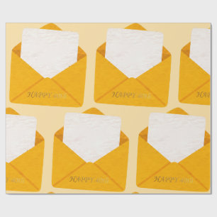 Papier Cadeau Joyeux 40e Anniversaire Enveloppe Dorée Note Vierg