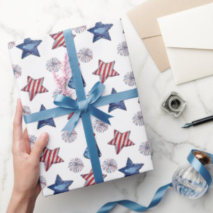 Papier Cadeau Joyeux 4 juillet mignon Motif du parti