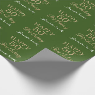 Papier Cadeau Joyeux 50e anniversaire Parties scintillant or et 