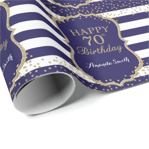 Papier Cadeau Joyeux 70e anniversaire de la Parties scintillant