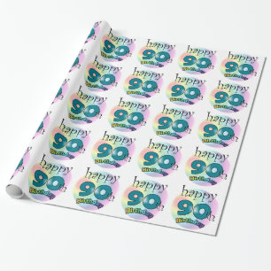 Papier Cadeau Joyeux 90ème anniversaire