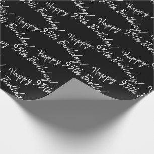 Papier Cadeau Joyeux 95ème anniversaire en noir