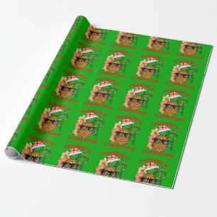 Papier Cadeau Joyeux ananas Père Noël de Noël