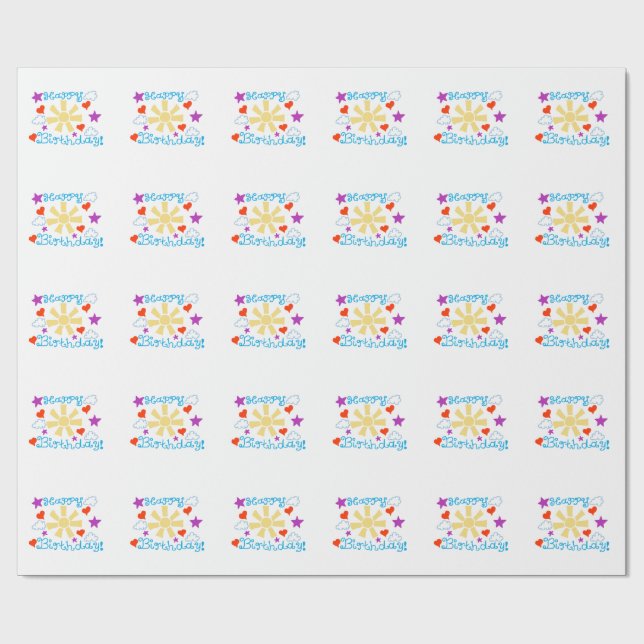 Papier Cadeau Joyeux Anniversaire ! (Plat)