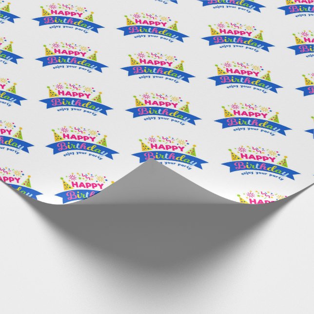 Papier Cadeau Joyeux anniversaire (Coin)