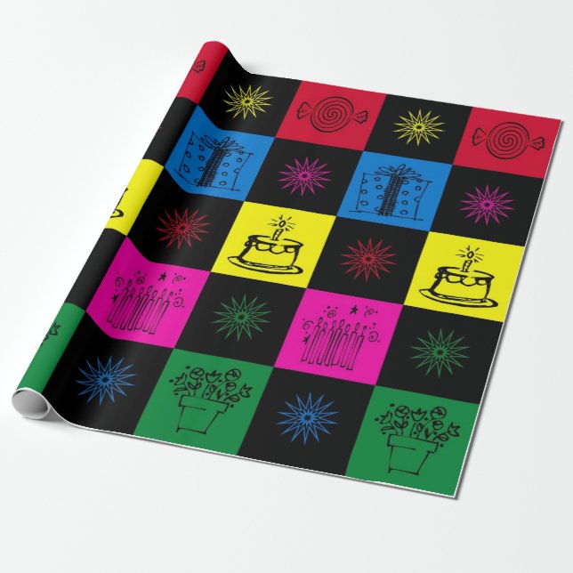 Papier Cadeau Joyeux anniversaire (Déroulé)