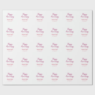 Papier Cadeau Joyeux anniversaire ajouter nom rose gras nom date
