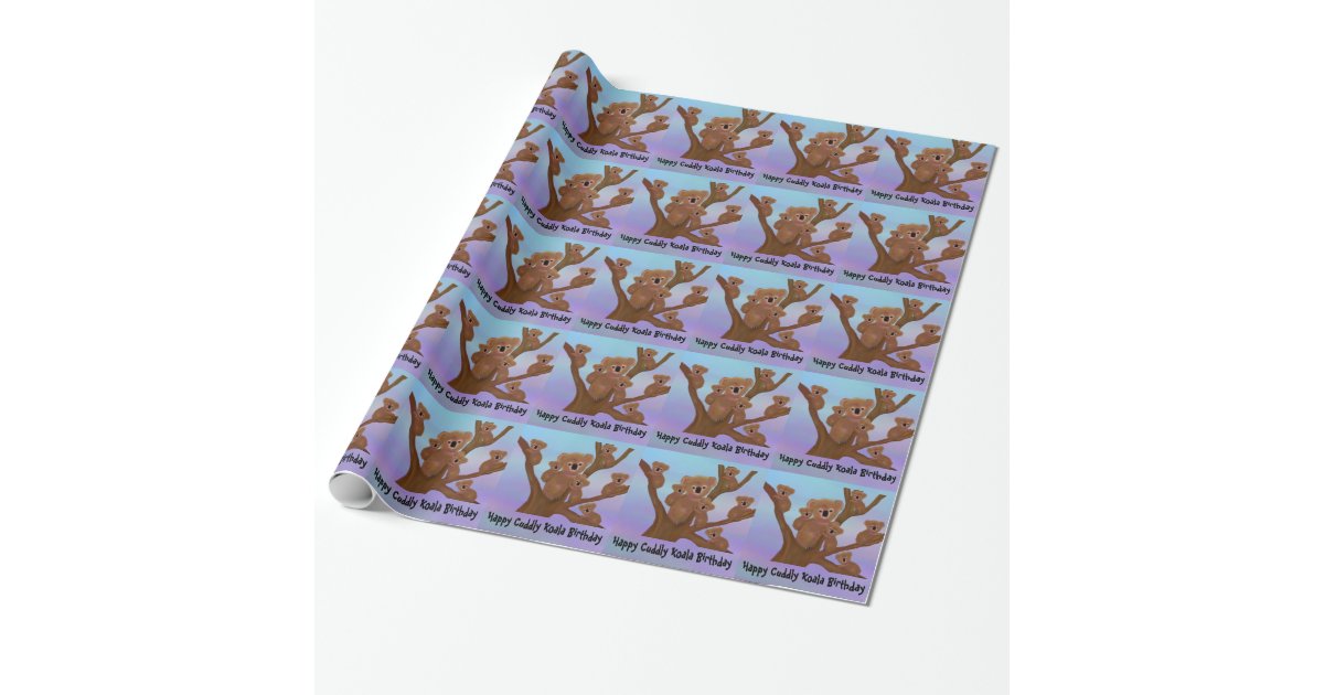 Papier Cadeau Joyeux Anniversaire Calin De Koala Zazzle Fr