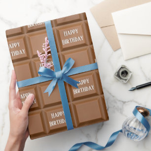 Papier Cadeau Joyeux Anniversaire Chocolat Barre à Bonbons