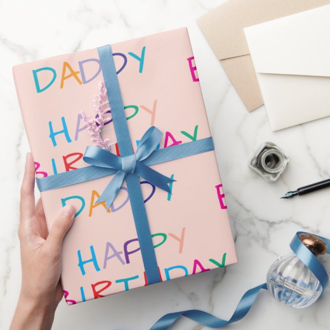 Papier Cadeau Joyeux Anniversaire coloré Papa - Fun & Bold Lettr (Cadeaux)