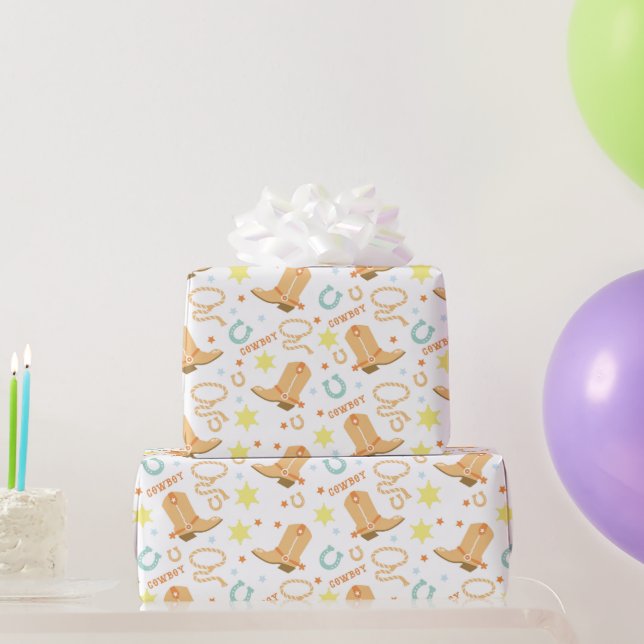 Papier Cadeau Joyeux Anniversaire Cowboy (Cadeaux de fête)