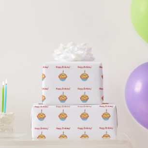 Papier Cadeau Joyeux Anniversaire Cupcake papier d'enveloppement
