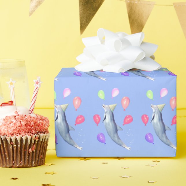 Papier Cadeau Joyeux Anniversaire Dauphin (Fête d'anniversaire)