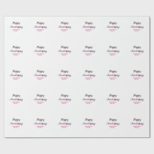 Papier Cadeau Joyeux anniversaire de mariage nom date année simp
