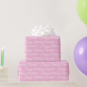 Papier Cadeau Joyeux Anniversaire écriture élégante nom personna
