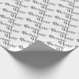 Papier Cadeau Joyeux anniversaire en blanc