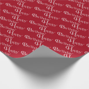 Papier Cadeau Joyeux anniversaire en rouge