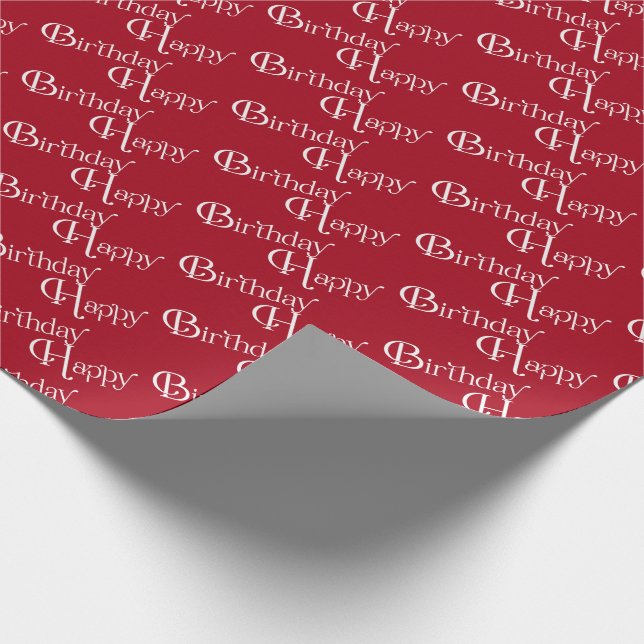 Papier Cadeau Joyeux anniversaire en rouge (Coin)