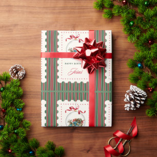 Papier Cadeau "Joyeux Anniversaire Jésus" - Noël à thème chrétie