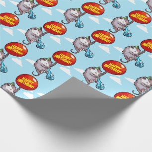 Papier Cadeau Joyeux anniversaire ! Modifier Le Ballons Opossum