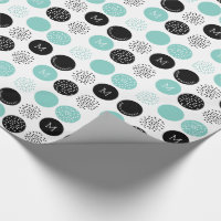 Joyeux Anniversaire Monogramme Cercles Aqua Dots E
