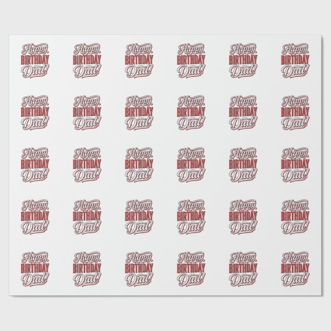 Papier Cadeau Joyeux Anniversaire Papa Conception de Chemise de  (Plat)