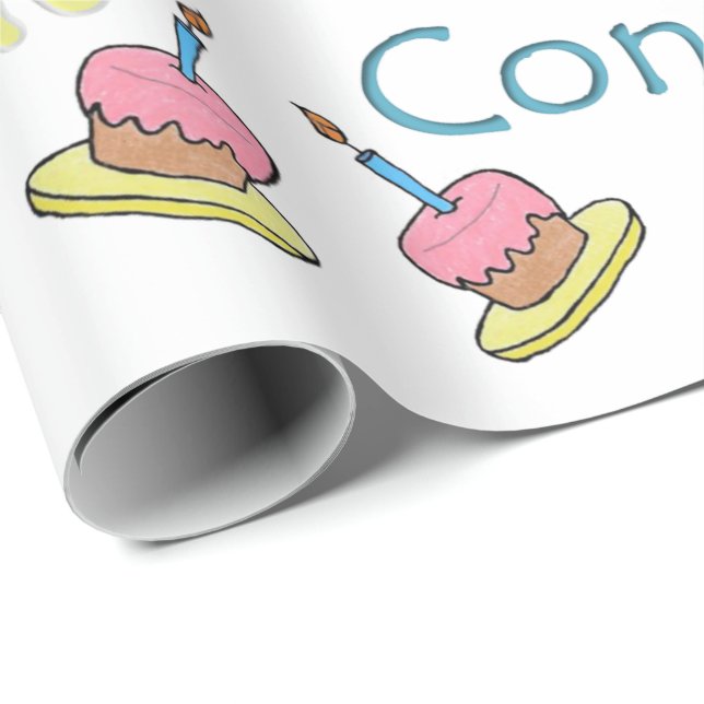 Papier Cadeau Joyeux Anniversaire Papier Enveloppant Cadeau Debb (Coin rond)