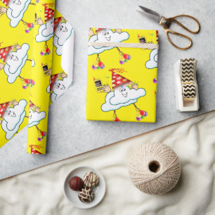 Papier Cadeau Joyeux Anniversaire Papier Nuages IPhone Texte